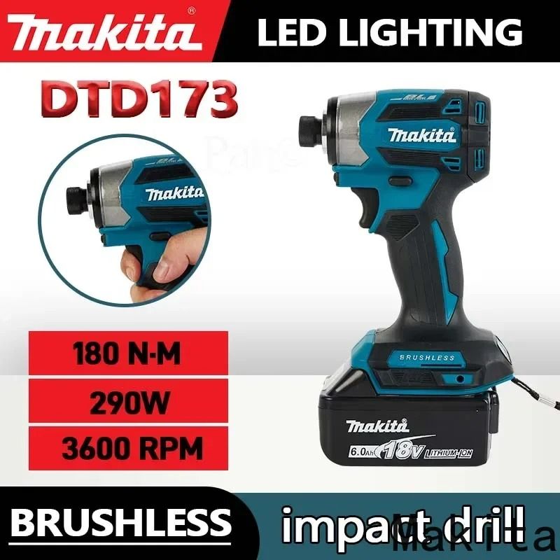 Makita 18V LXT Cordless Impact Driver DTD173 Brushless Drill Screwdriver with LED Light