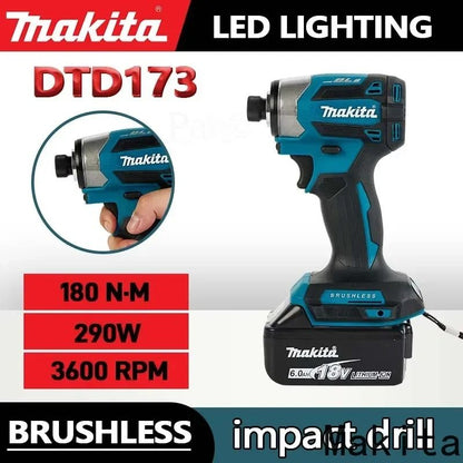 Makita 18V LXT Cordless Impact Driver DTD173 Brushless Drill Screwdriver with LED Light