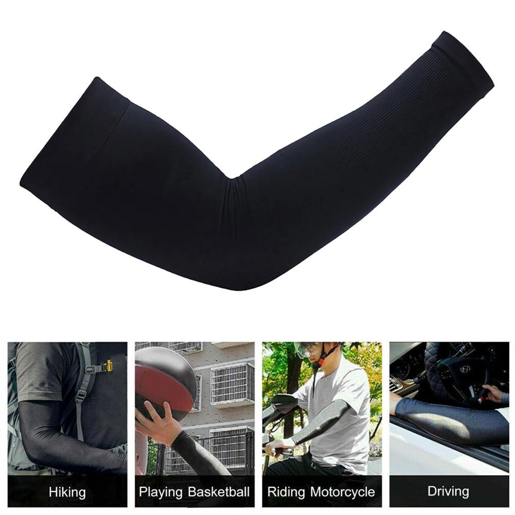 1 Pair Summer Sunscreen Sleeves for Men, Plus Size Ice Silk Arm Protection with UV Protection, Quick-Dry Comfort
