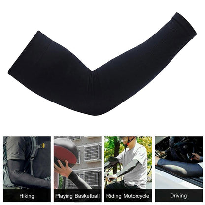 1 Pair Summer Sunscreen Sleeves for Men, Plus Size Ice Silk Arm Protection with UV Protection, Quick-Dry Comfort