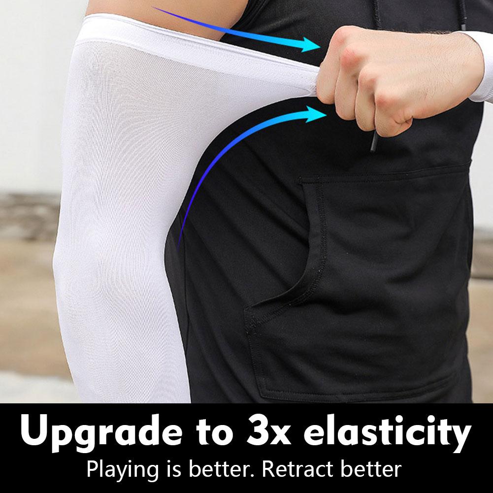 1 Pair Summer Sunscreen Sleeves for Men, Plus Size Ice Silk Arm Protection with UV Protection, Quick-Dry Comfort