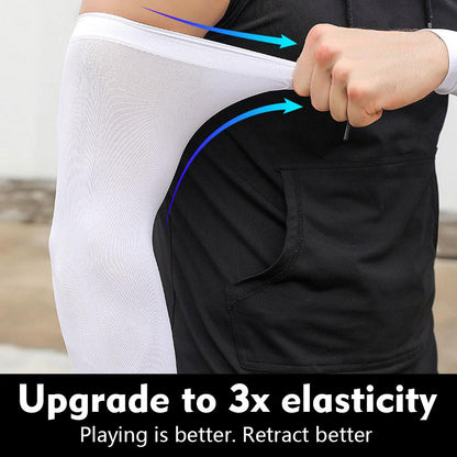 1 Pair Summer Sunscreen Sleeves for Men, Plus Size Ice Silk Arm Protection with UV Protection, Quick-Dry Comfort
