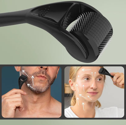 Professional Derma Roller Microneedle Roller for Face and Beard, Skin Rejuvenation Microneedling Roller for Women Men