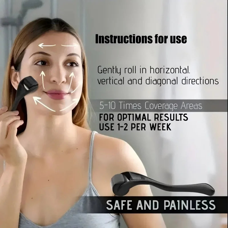 Professional Derma Roller Microneedle Roller for Face and Beard, Skin Rejuvenation Microneedling Roller for Women Men
