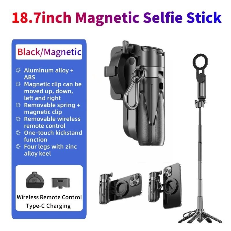 P15MiNi C Magnetic Selfie Stick With 360 Rotation And Wireless Remote 2
