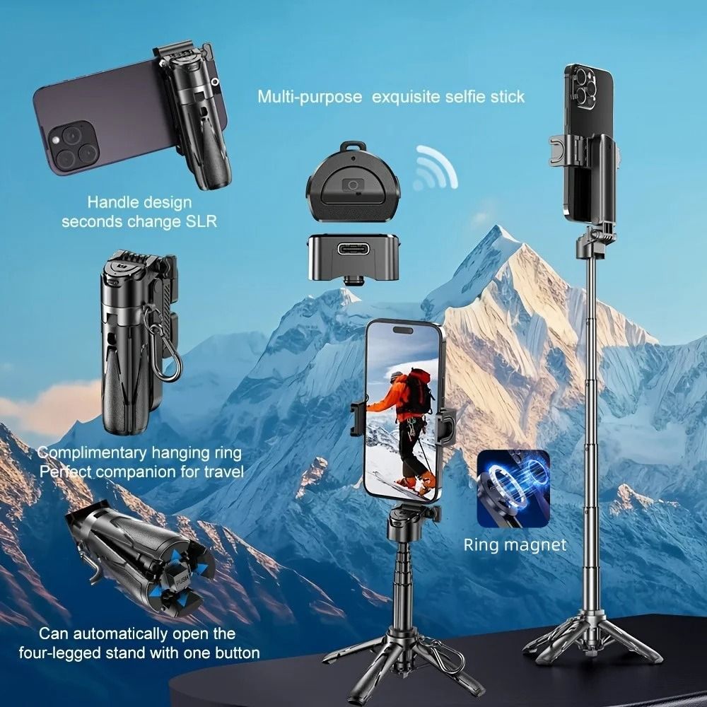 P15MiNi C Magnetic Selfie Stick With 360 Rotation And Wireless Remote 3