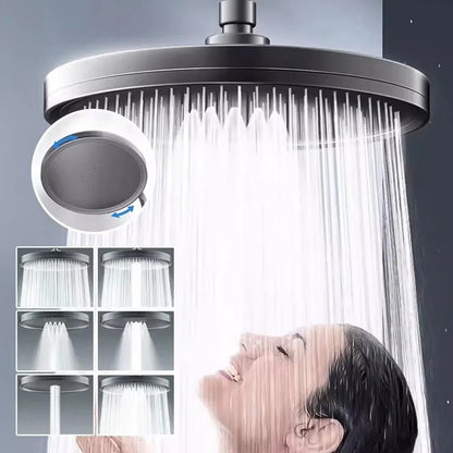 Large Rainfall Shower Head 6 Mode High Pressure Bathroom Faucet
