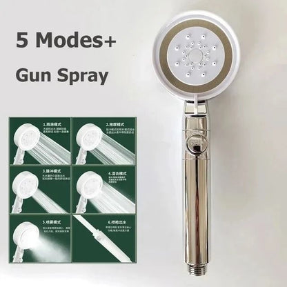 Large Rainfall Shower Head 6 Mode High Pressure Bathroom Faucet 10