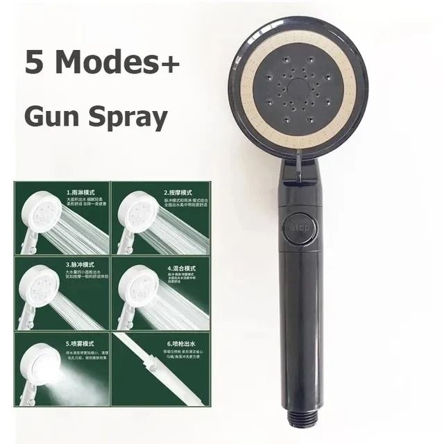 Large Rainfall Shower Head 6 Mode High Pressure Bathroom Faucet 11