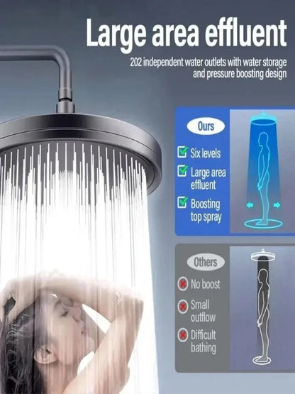 Large Rainfall Shower Head 6 Mode High Pressure Bathroom Faucet 4