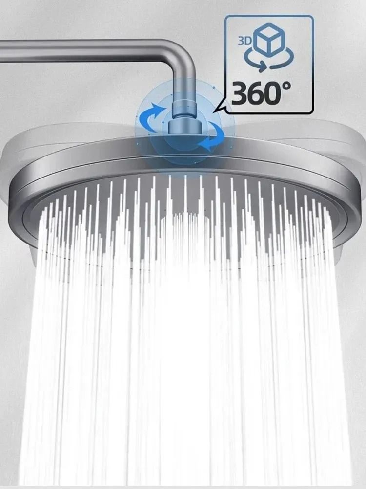 Large Rainfall Shower Head 6 Mode High Pressure Bathroom Faucet 6