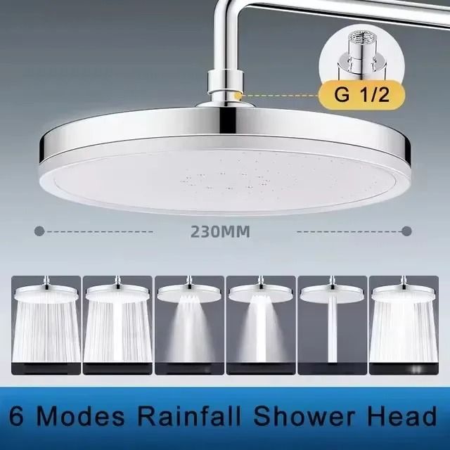 Large Rainfall Shower Head 6 Mode High Pressure Bathroom Faucet 7