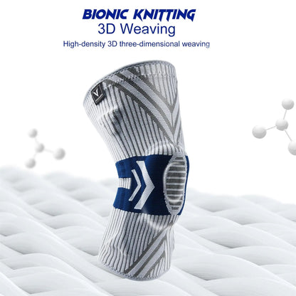 Elastic Knee Support Brace With Silicone Pads And Spring Stabilizers 4