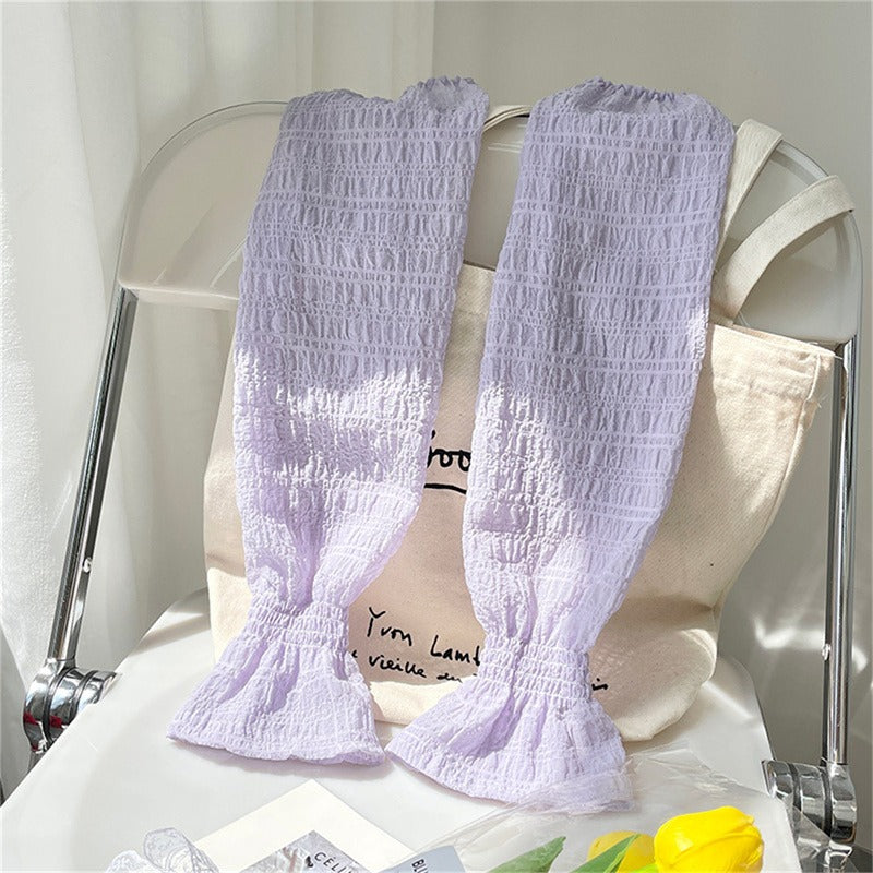 Summer Ice Silk Long Sleeves, Anti-Sunburn Arm Covers for Men, Women, Anti-UV Cycling Arm Sleeve Fingerless Design
