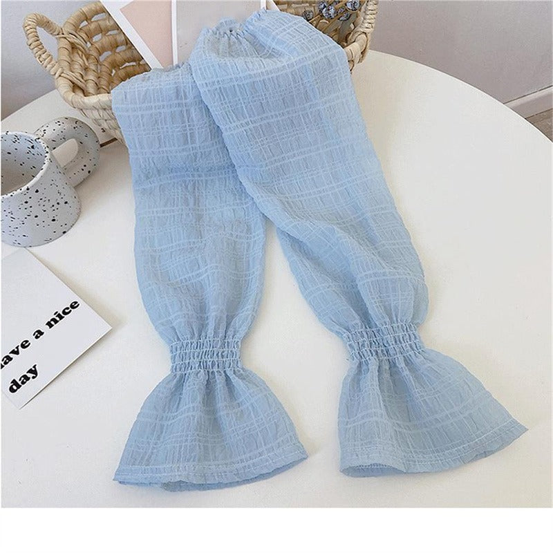 Summer Ice Silk Long Sleeves, Anti-Sunburn Arm Covers for Men, Women, Anti-UV Cycling Arm Sleeve Fingerless Design
