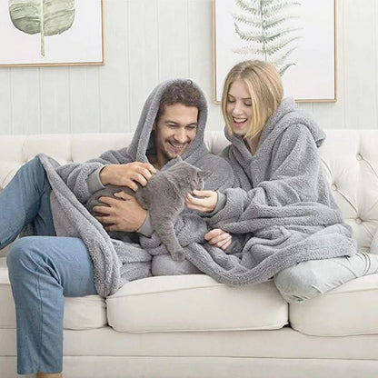 Cozy Winter Fleece Hooded Pullover With Pockets 2
