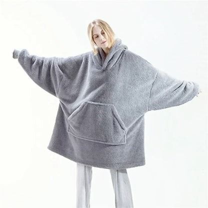 Cozy Winter Fleece Hooded Pullover With Pockets 6