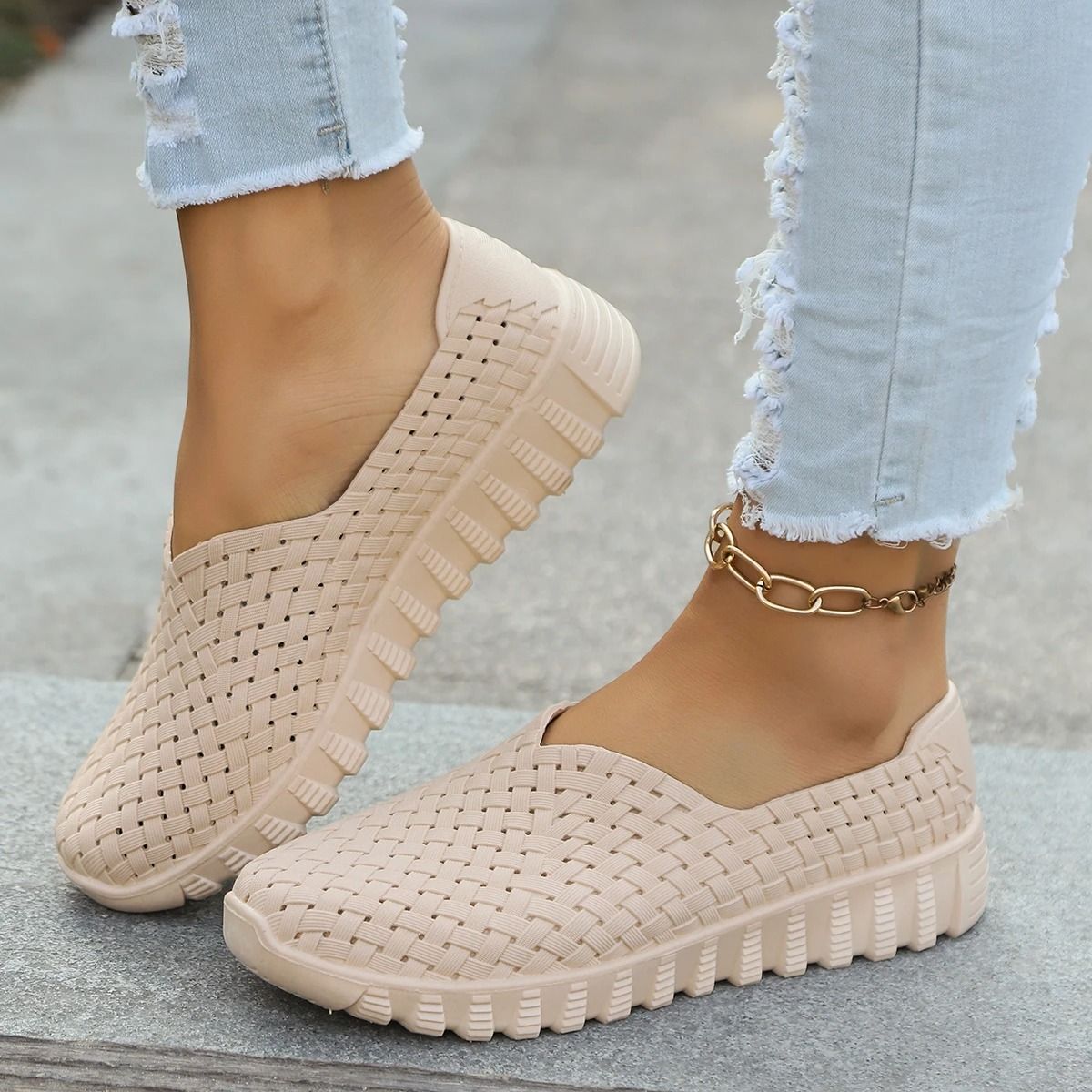Womens Lightweight Woven Canvas Flats 2