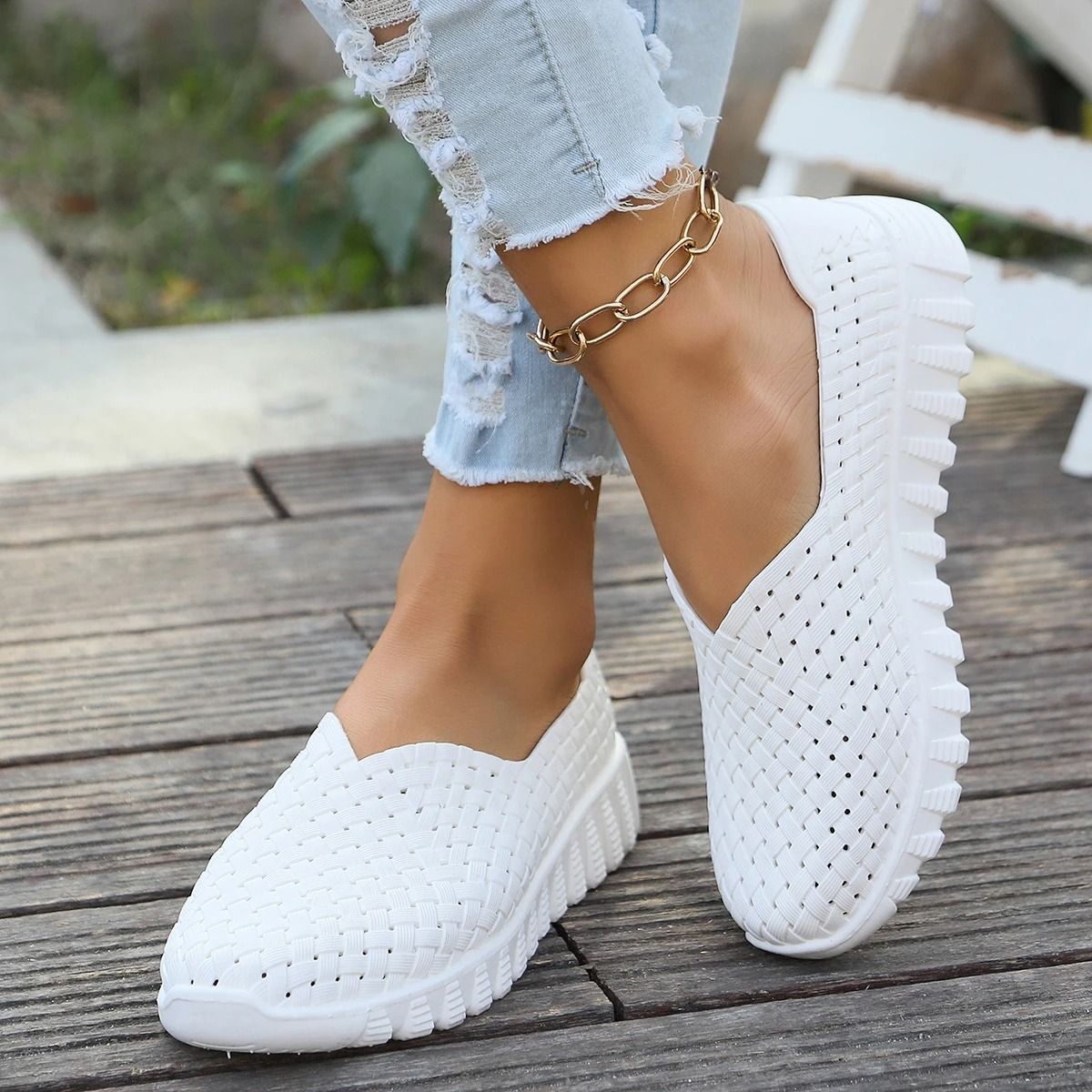 Womens Lightweight Woven Canvas Flats 3