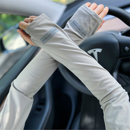 Large Size Ice Sleeves for Mens Sun Protection, Japanese Summer Outdoor UV Protection Loose Arm Sleeves for Driving
