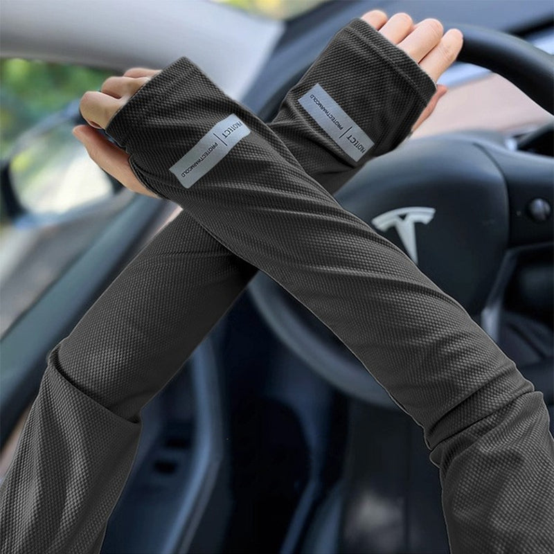 Large Size Ice Sleeves for Mens Sun Protection, Japanese Summer Outdoor UV Protection Loose Arm Sleeves for Driving