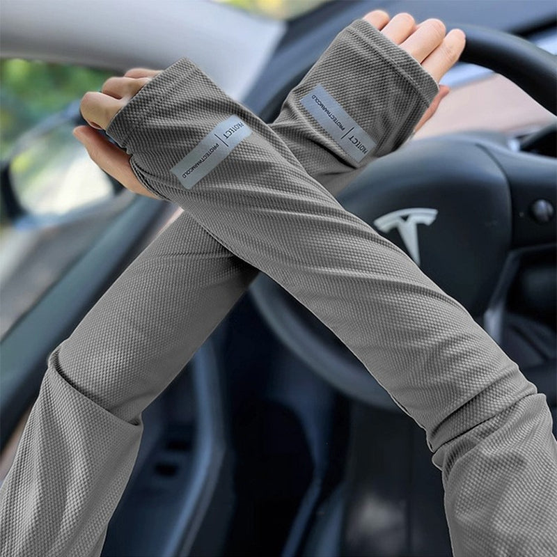 Large Size Ice Sleeves for Mens Sun Protection, Japanese Summer Outdoor UV Protection Loose Arm Sleeves for Driving