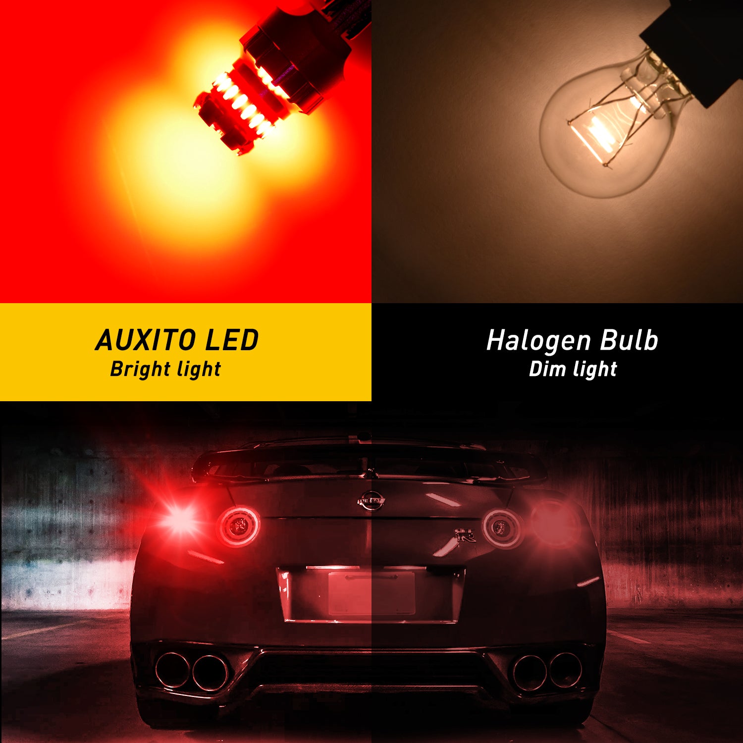 AUXITO LED Brake Light Bulb No Error Strobe Red White Backup Reverse DRL Parking Lamps