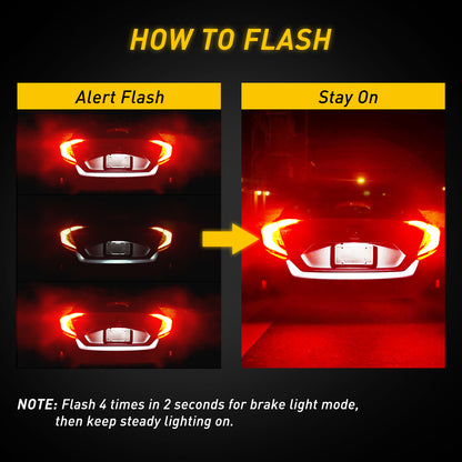 AUXITO LED Brake Light Bulb No Error Strobe Red White Backup Reverse DRL Parking Lamps