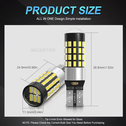 High Power LED Canbus Extreme Bright SMD Chip Bulbs for Car Reverse Backup Parking Light