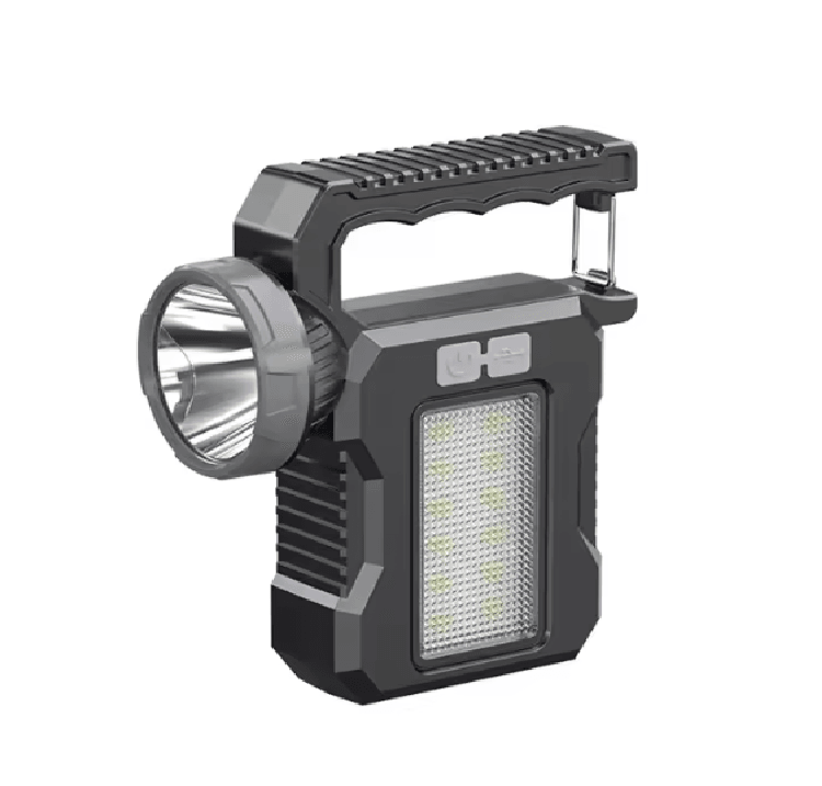 Rechargeable Solar LED Camping Flashlight With COB Work Light And Power Bank 2