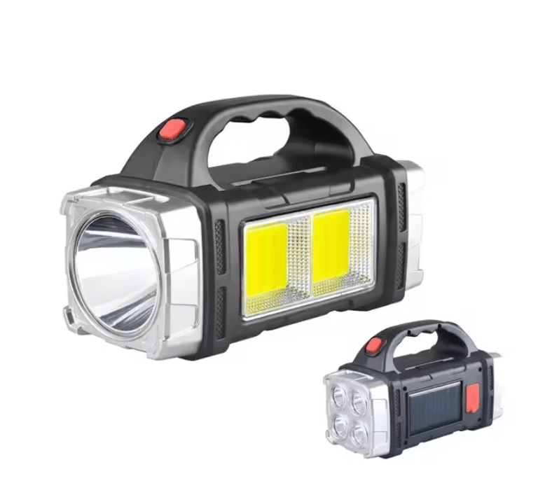 Rechargeable Solar LED Camping Flashlight With COB Work Light And Power Bank 3
