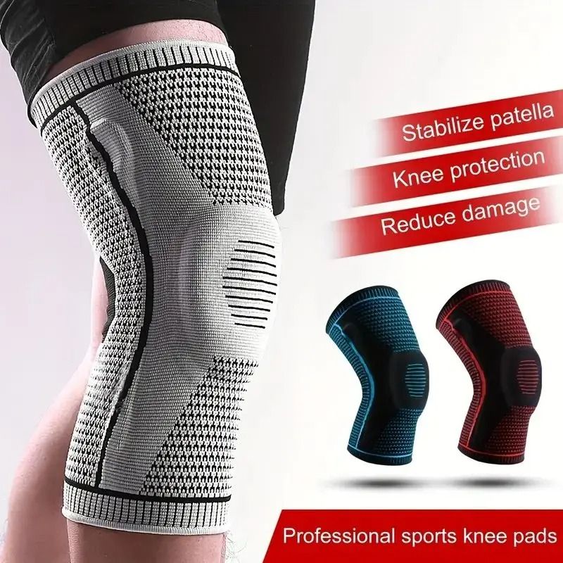 Non Slip Knee Support Brace with Patella Gel Pad Stabilizers and Compression Sleeve for Sports and Arthritis Relief