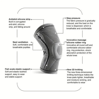 Non Slip Knee Support Brace With Patella Gel Pad Stabilizers And Compression Sleeve For Sports And  2