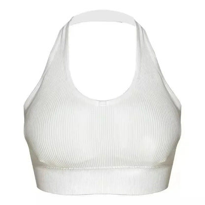 Sexy Halter Backless Bra, Wire-Free Soft Sport Bra for Interior Layering, Hanging Neck Camisole with Beauty Back