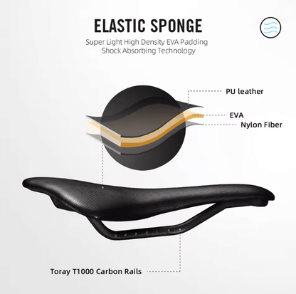 Carbon Leather Bike Saddle Ultralight Road And MTB Racing Seat Cushion 2