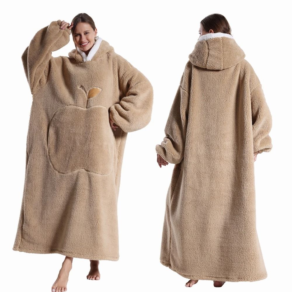 Oversized Plush Fleece Hoodie Blanket With Hood And Pockets 1