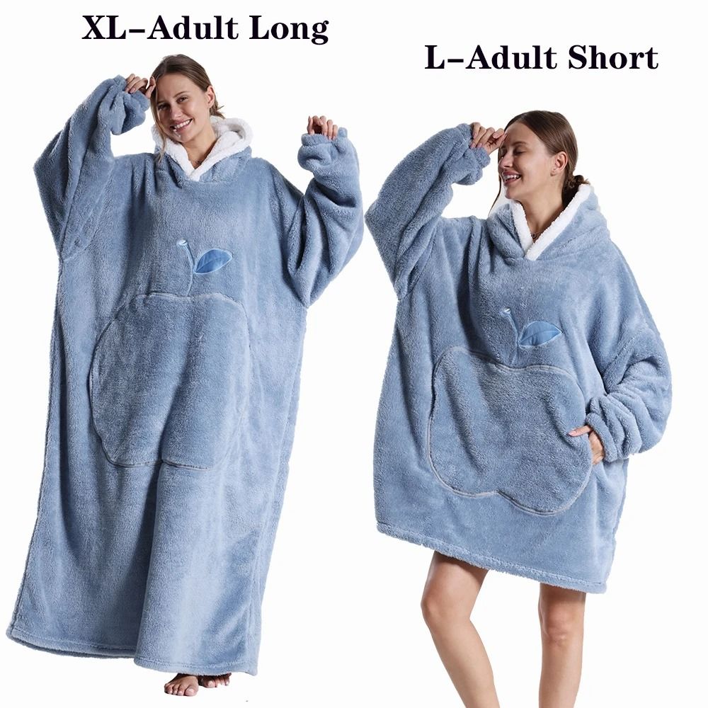 Oversized Plush Fleece Hoodie Blanket With Hood And Pockets 6