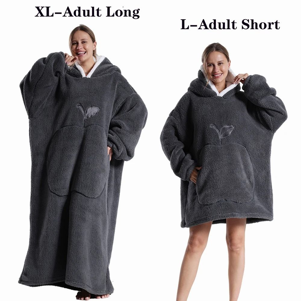 Oversized Plush Fleece Hoodie Blanket With Hood And Pockets 10