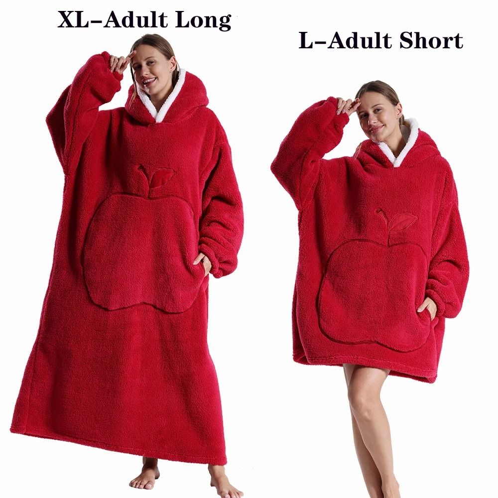 Oversized Plush Fleece Hoodie Blanket With Hood And Pockets 11