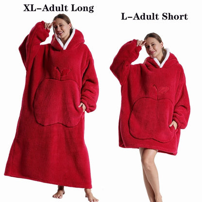Oversized Plush Fleece Hoodie Blanket With Hood And Pockets 11
