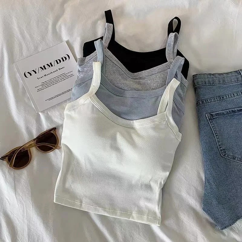 Womens Sexy Sleeveless Crop Top, Fashion Tube Top & Camisole for Ladies, Basic Vest Lingerie