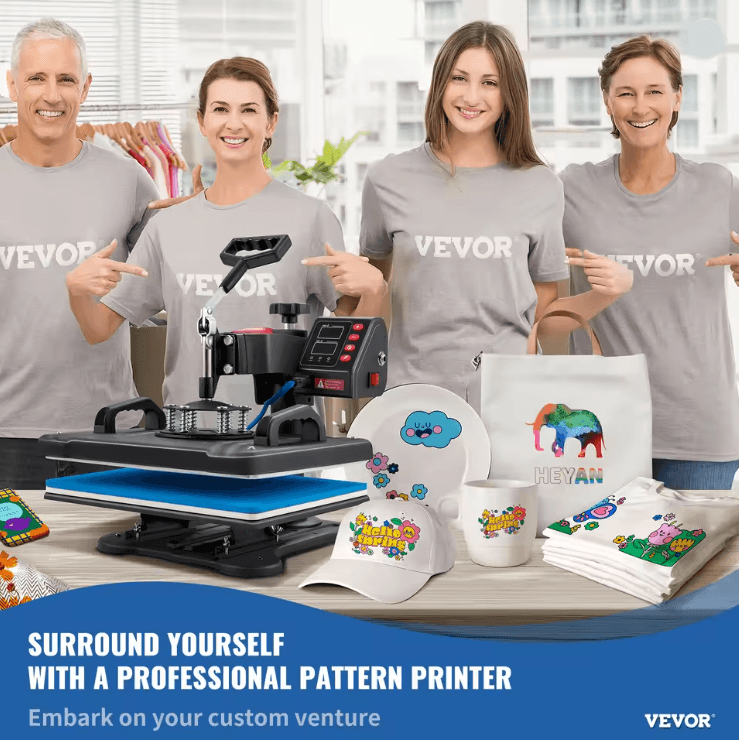 5 In 1 Heat Press Machine 12x15 Clamshell Sublimation Printer With Digital Temperature Control 1