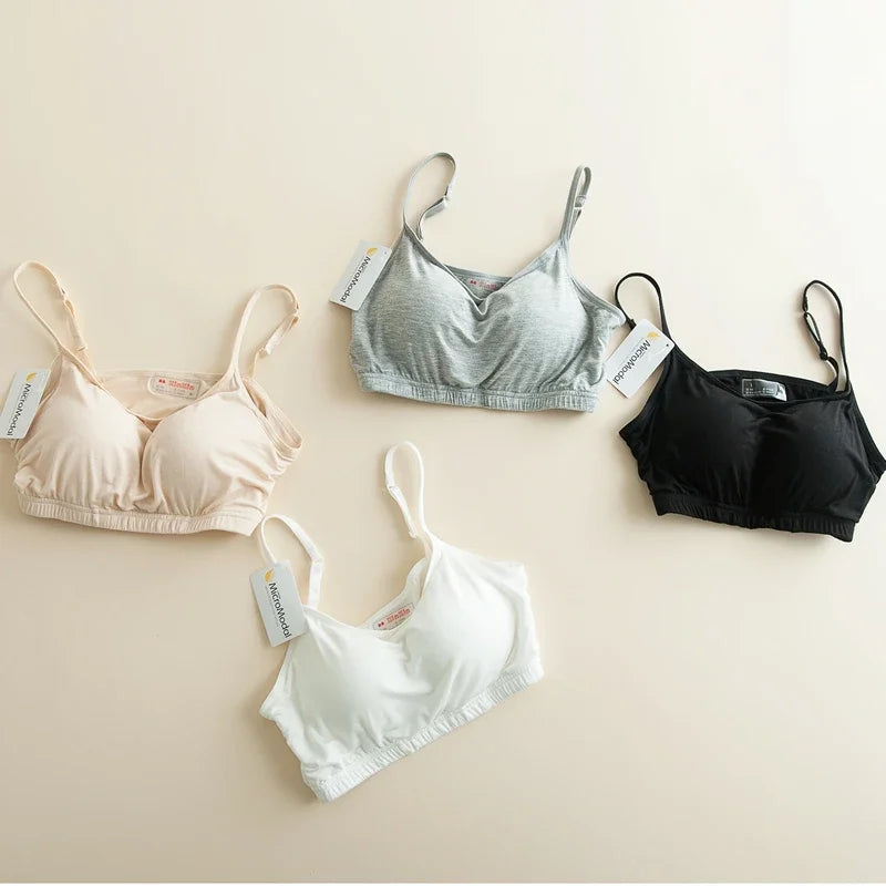 New Modal NonSteel Ring Underwear Integrated Chest Pad Suspender Vest Bra  Sports Camisole 1