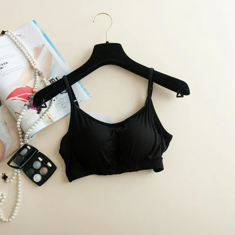 New Modal NonSteel Ring Underwear Integrated Chest Pad Suspender Vest Bra  Sports Camisole 5