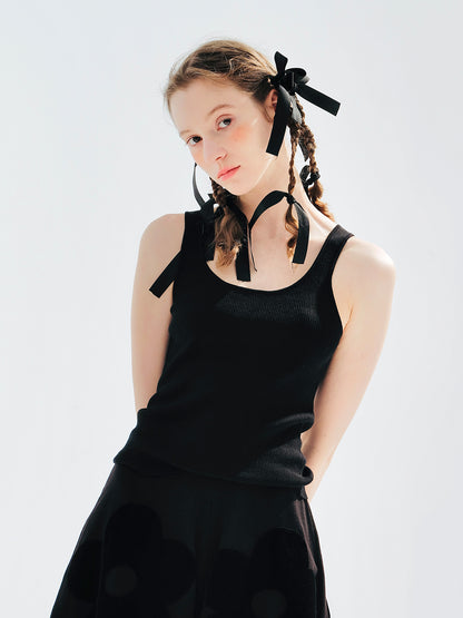 Basic Black Sling Tank Top Soft Knit Daily Wear For An Effortless Stylish Look 4