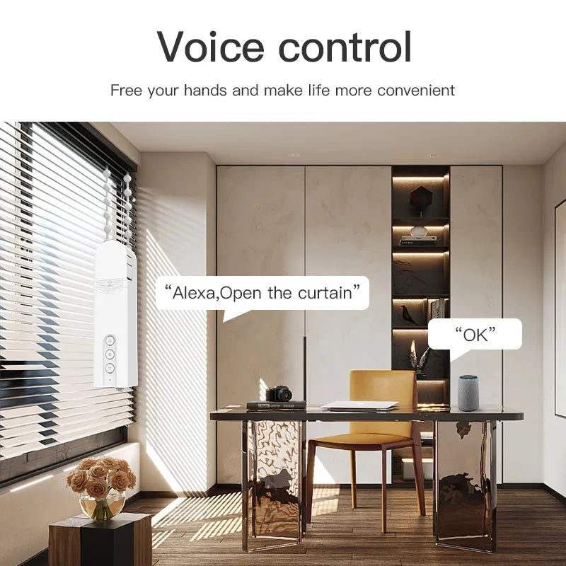 WiFi Tuya Smart Blind Motor Electric Roller Shutter Shadows App Control Curtain Opener & Closer Automatic Lifting System