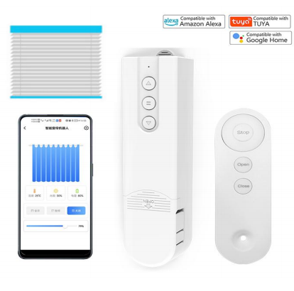 WiFi Tuya Smart Blind Motor Electric Roller Shutter Shadows App Control Curtain Opener & Closer Automatic Lifting System
