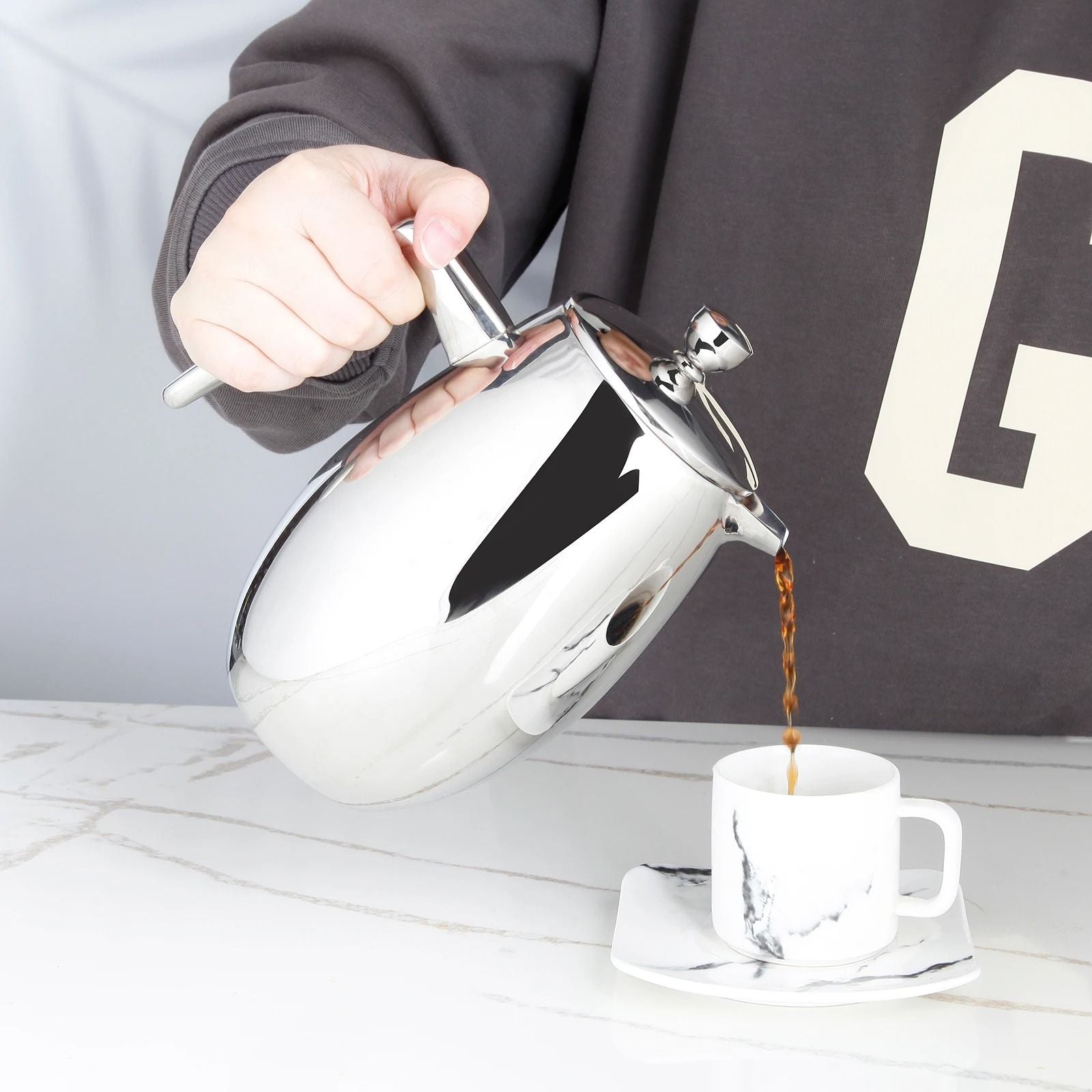 Double Wall Insulated Stainless Steel French Press Coffee Maker