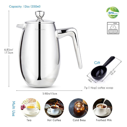 Double Wall Insulated Stainless Steel French Press Coffee Maker 5