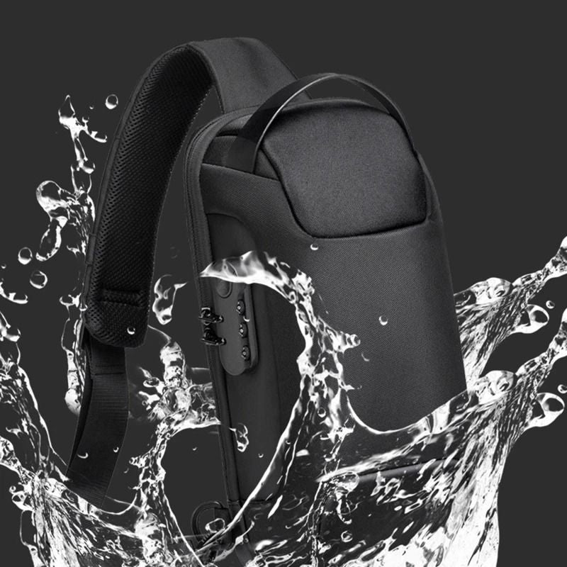 Men USB Crossbody Bag Waterproof Anti Theft Chest Pack With Code Lock And Charging Port 6